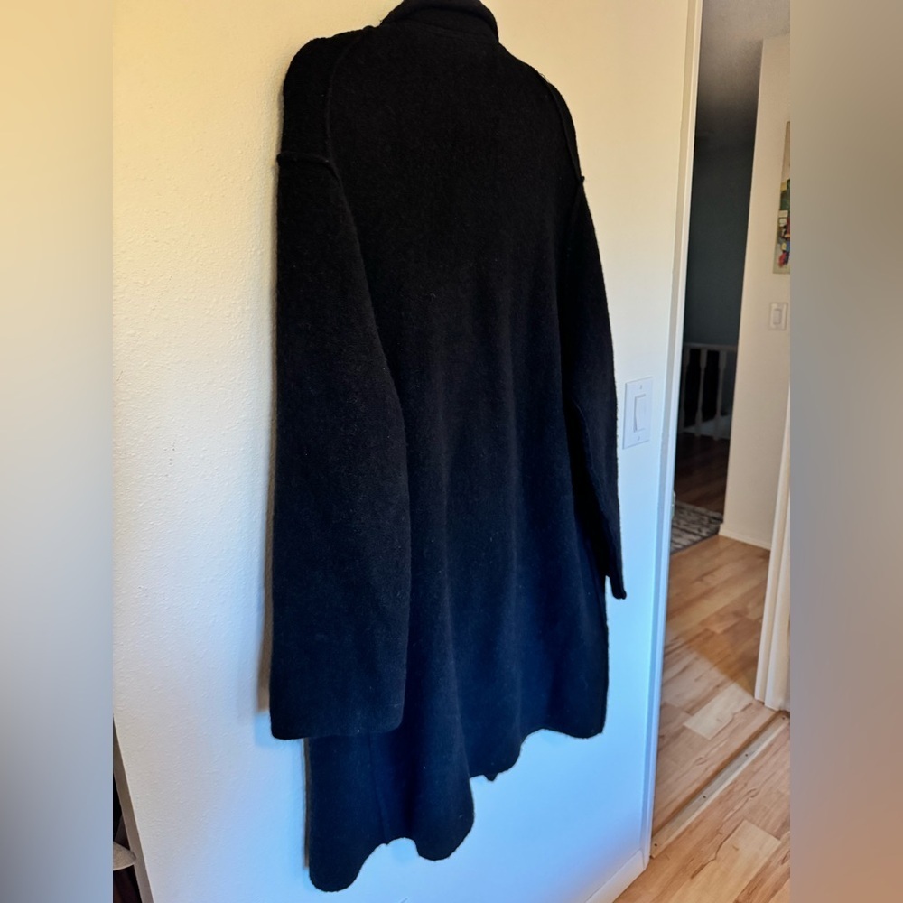 VINCE Cardigan Coat Brushed Wool Alpaca Blend Oversized Sweater Size XL Black - Picture 6 of 13